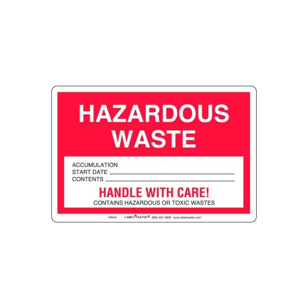 American Labelmark Co LabelMaster HWAV Hazardous Waste Label, PVC-Free Film Stock, 100/Pack HWAV - main